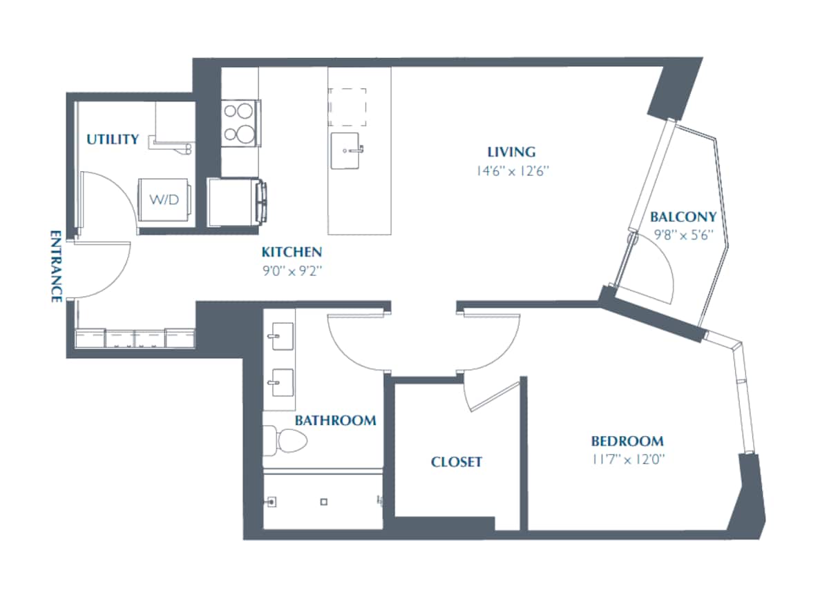 Floorplan diagram for A7, showing 1 bedroom