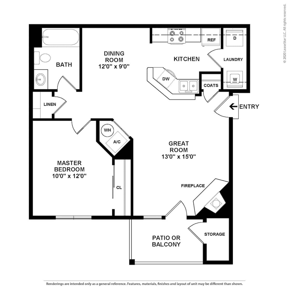 Floorplan diagram for The Daisy - Premium, showing 1 bedroom