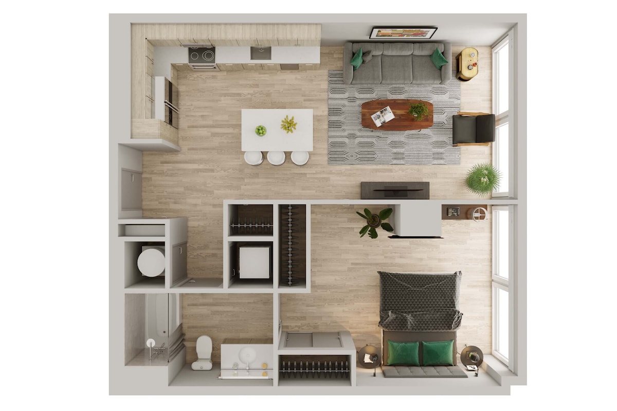 Floorplan diagram for A1, showing 1 bedroom