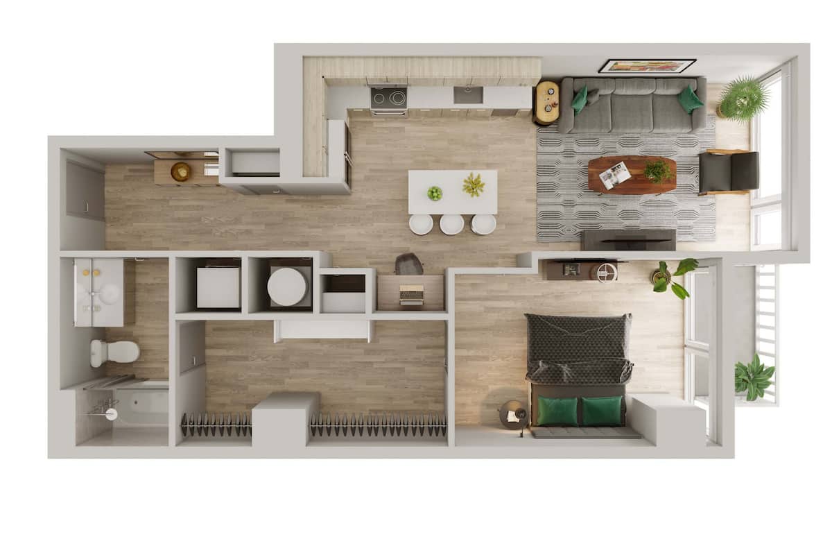 Floorplan diagram for A2, showing 1 bedroom