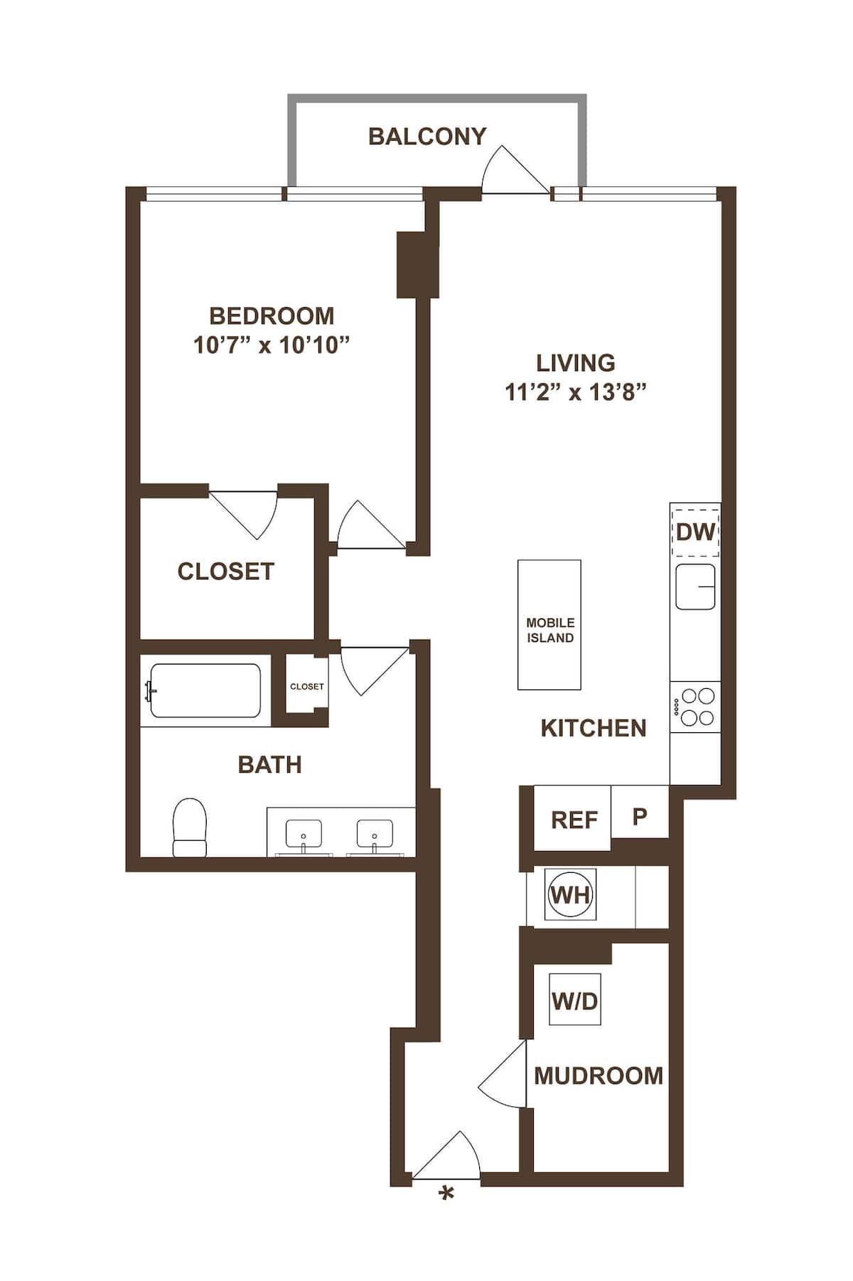 Floorplan diagram for A5, showing 1 bedroom
