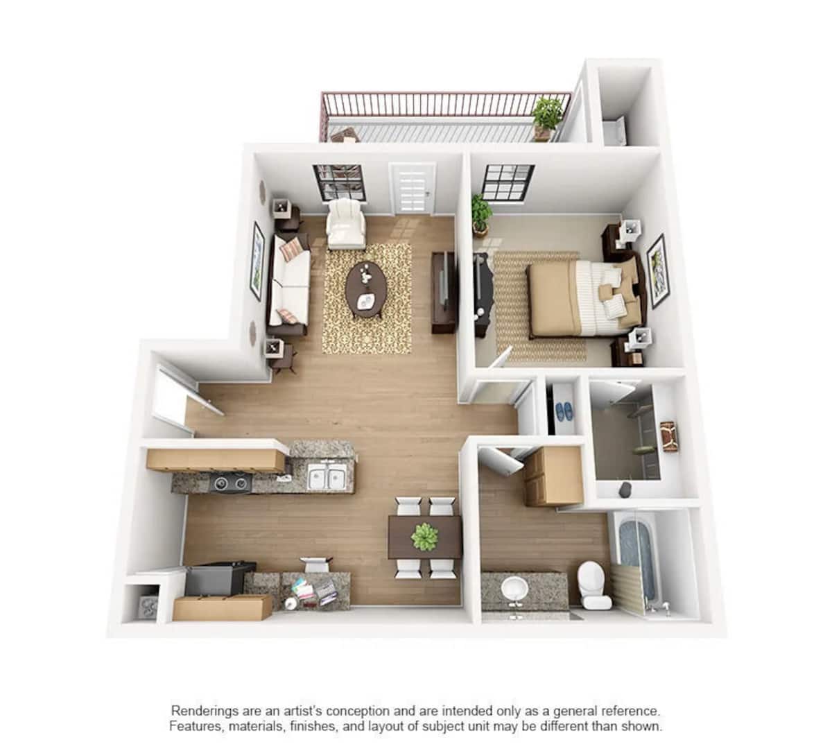 Floorplan diagram for A2, showing 1 bedroom