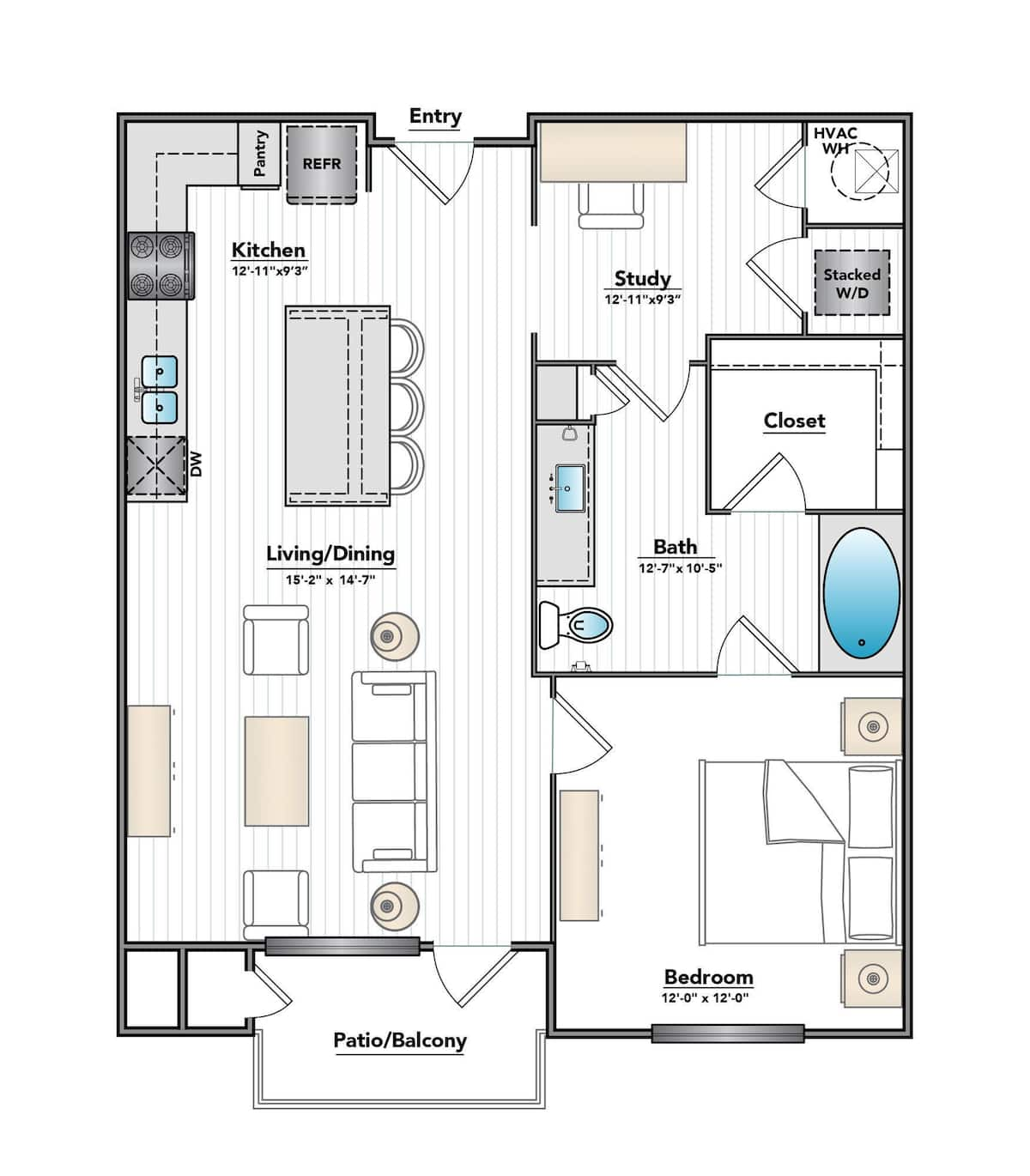 Floorplan diagram for A4, showing 1 bedroom