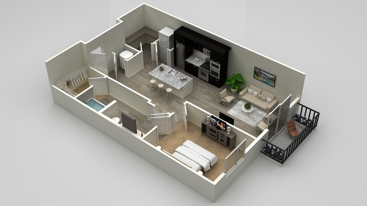 Plano de A1B, que muestra 1 habitación