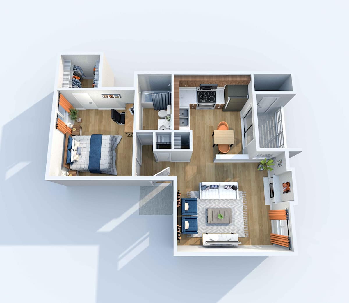 Floorplan diagram for A1, showing 1 bedroom