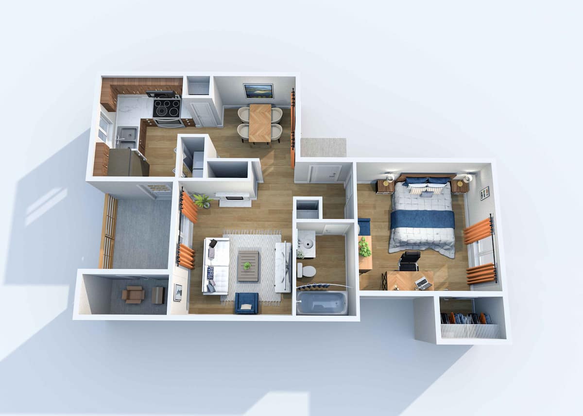 Floorplan diagram for A2, showing 1 bedroom