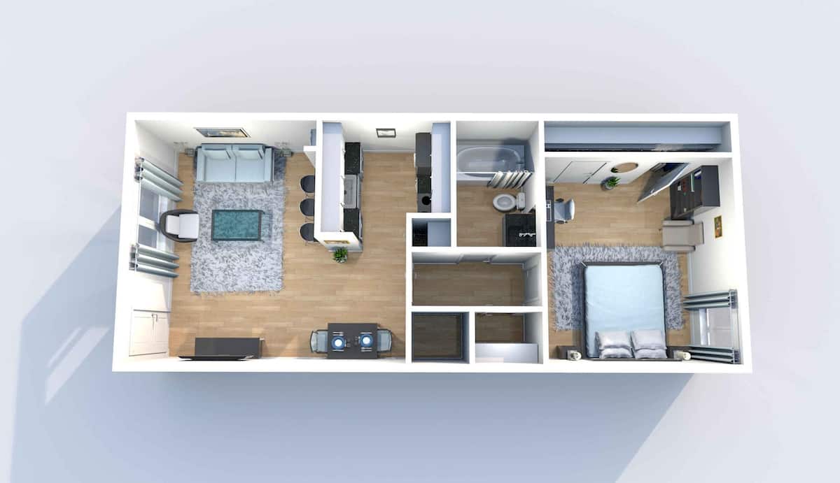 Floorplan diagram for A1 1x1	, showing 1 bedroom