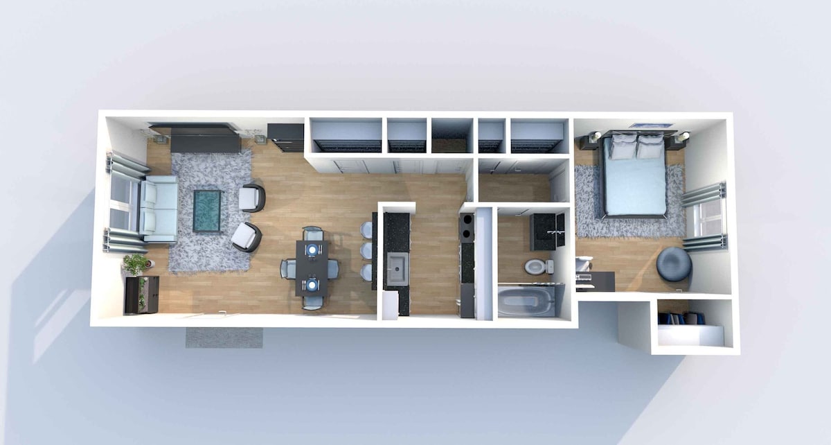 Floorplan diagram for A4 1x1	, showing 1 bedroom