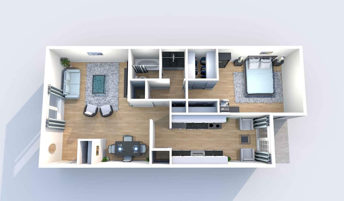 Floorplan diagram for A5 1x1	, showing 1 bedroom