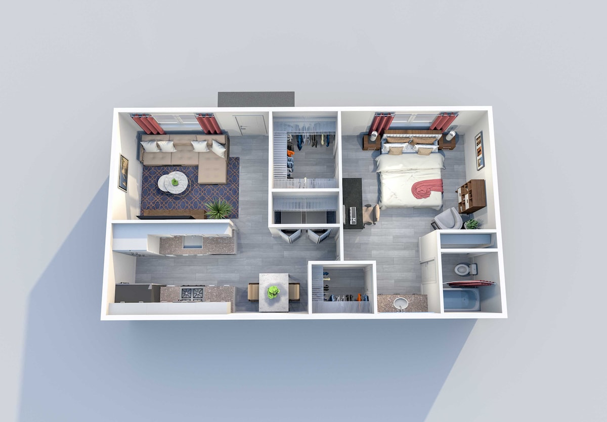 Floorplan diagram for B 1x1, showing 1 bedroom
