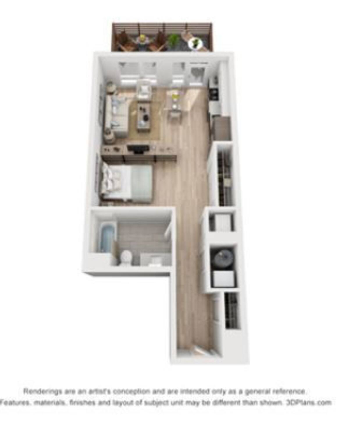 Floorplan diagram for Union House S3, showing Studio
