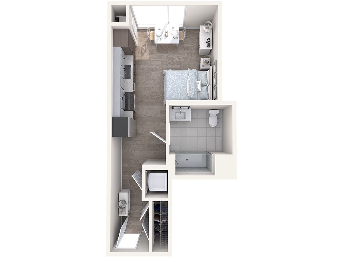 Floorplan diagram for Watermark B1-S15, showing Studio