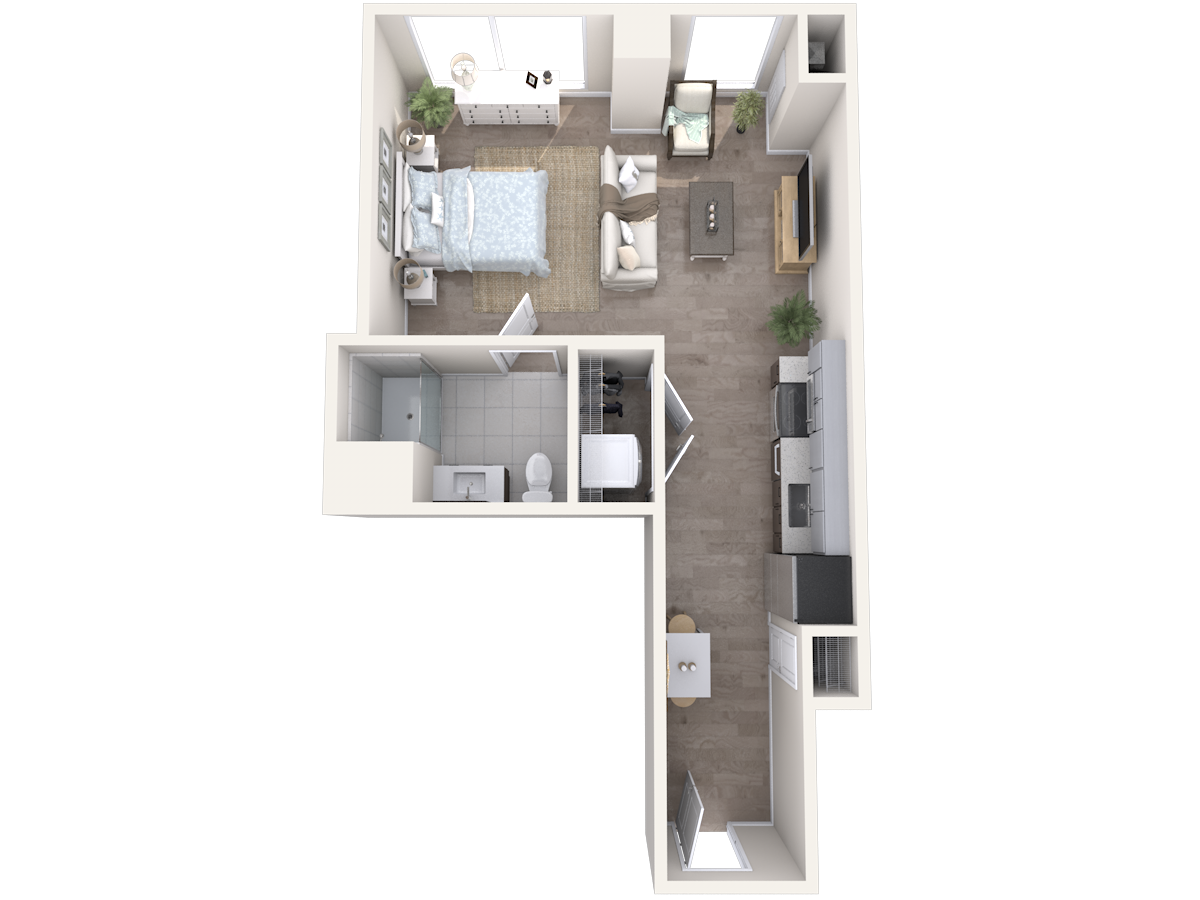 Floorplan diagram for Watermark B1-S23, showing Studio