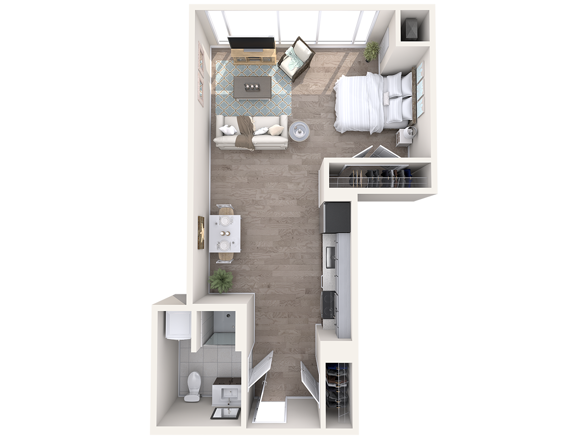 Floorplan diagram for Watermark B1-S26, showing Studio