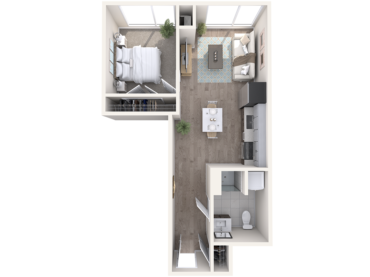 Floorplan diagram for Watermark B1-1.2, showing 1 bedroom