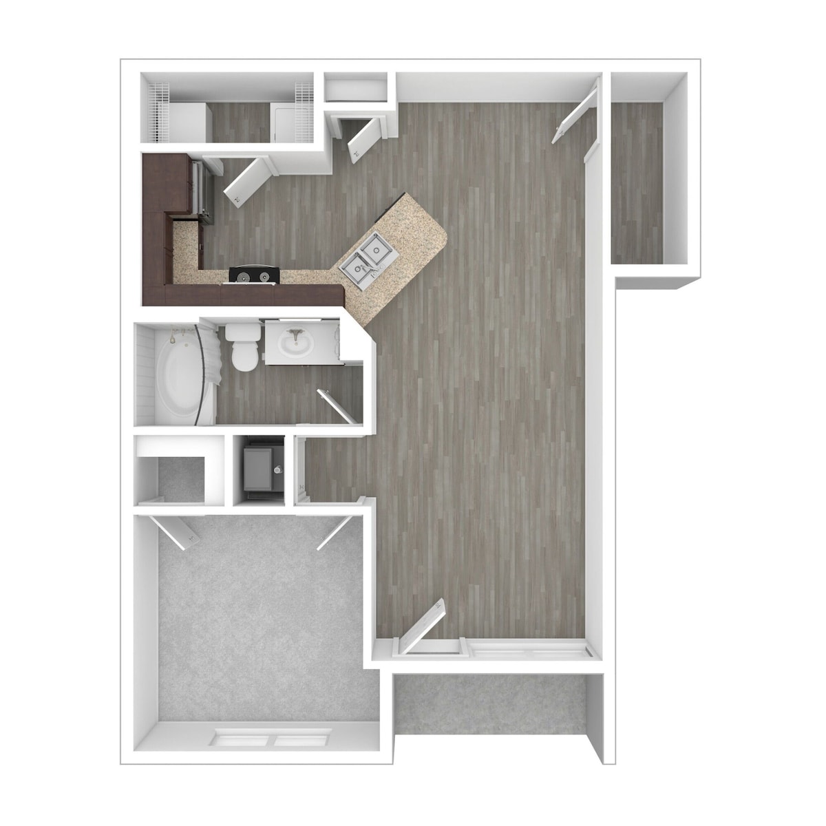 Floorplan diagram for Freeman Lower, showing 1 bedroom