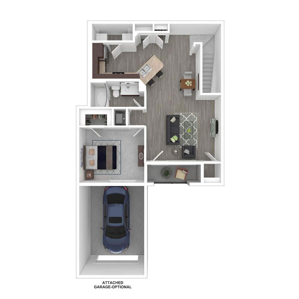Floorplan diagram for Freeman Upper, showing 1 bedroom