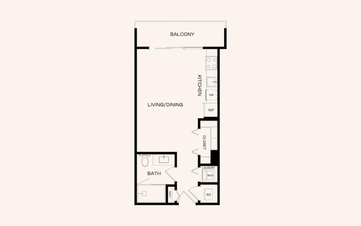Floorplan diagram for J1, showing Studio