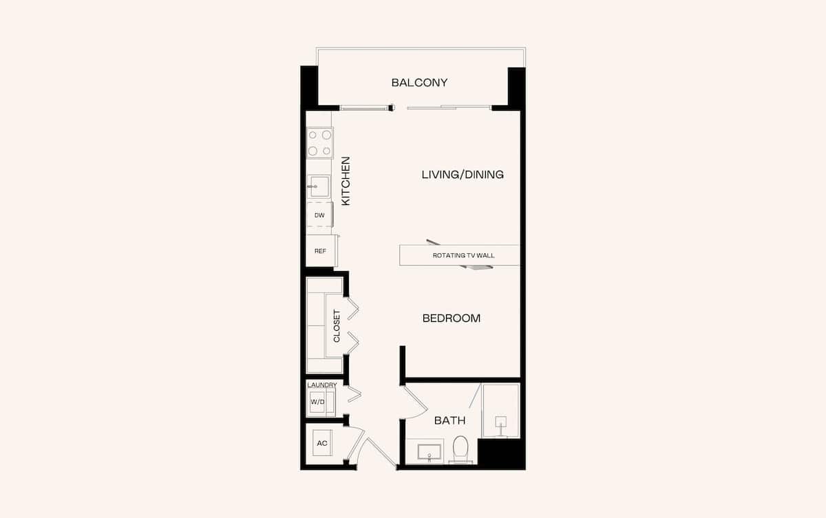Floorplan diagram for J2.3, showing Studio