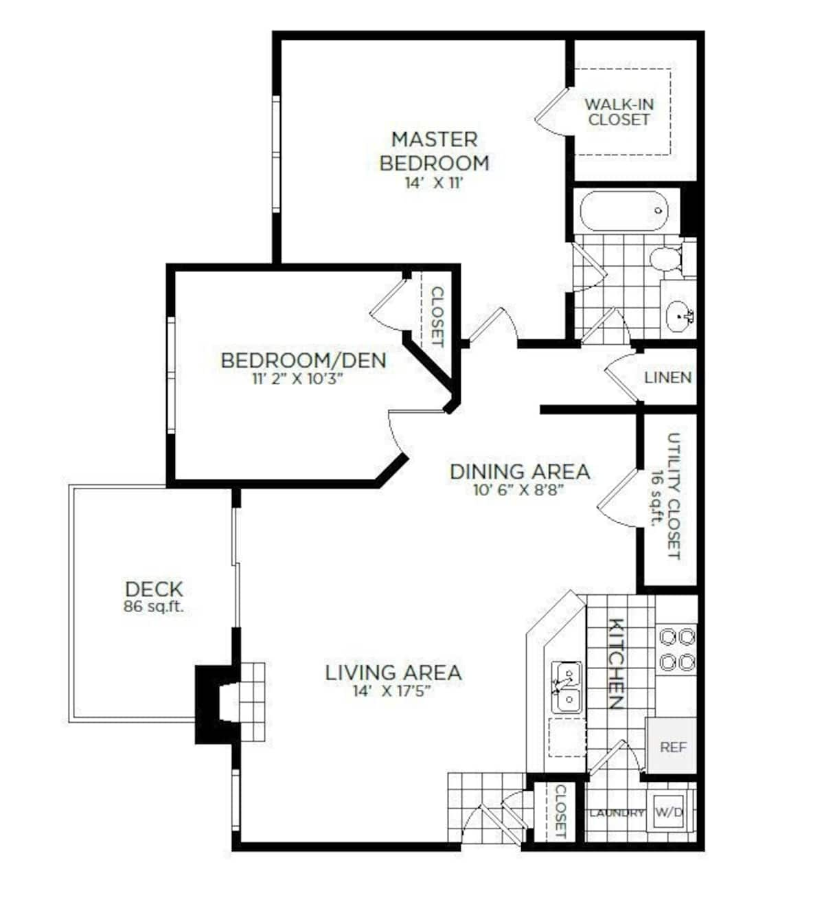 Floorplan diagram for A3, showing 2 bedroom