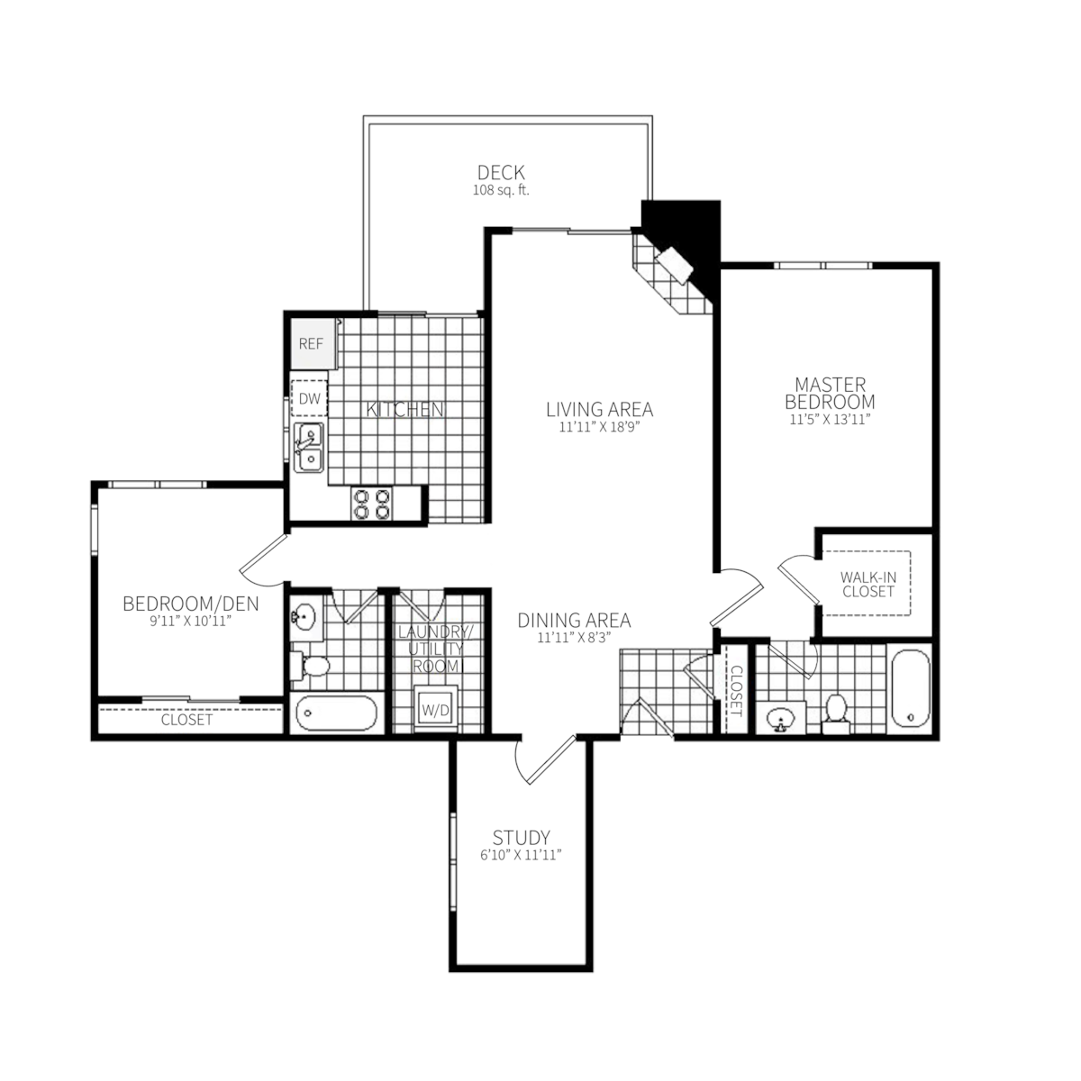 Floorplan diagram for B5, showing 2 bedroom