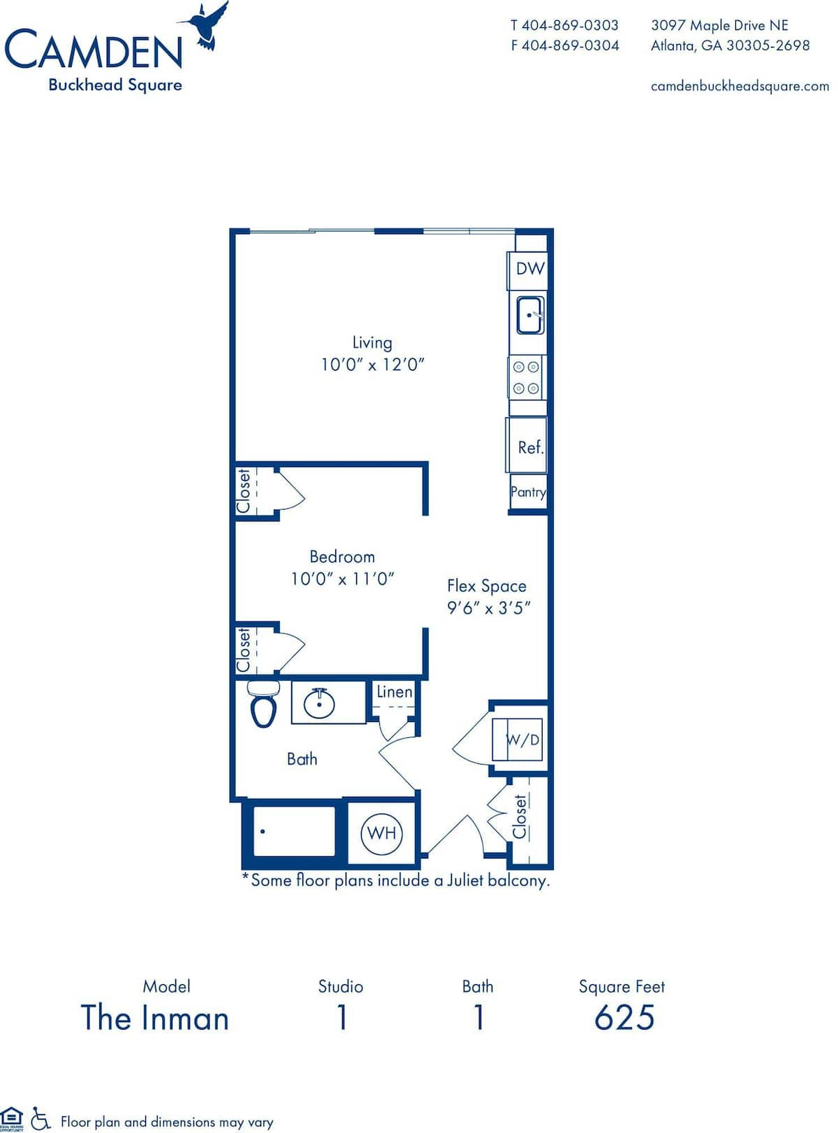 Floorplan diagram for Inman, showing Studio