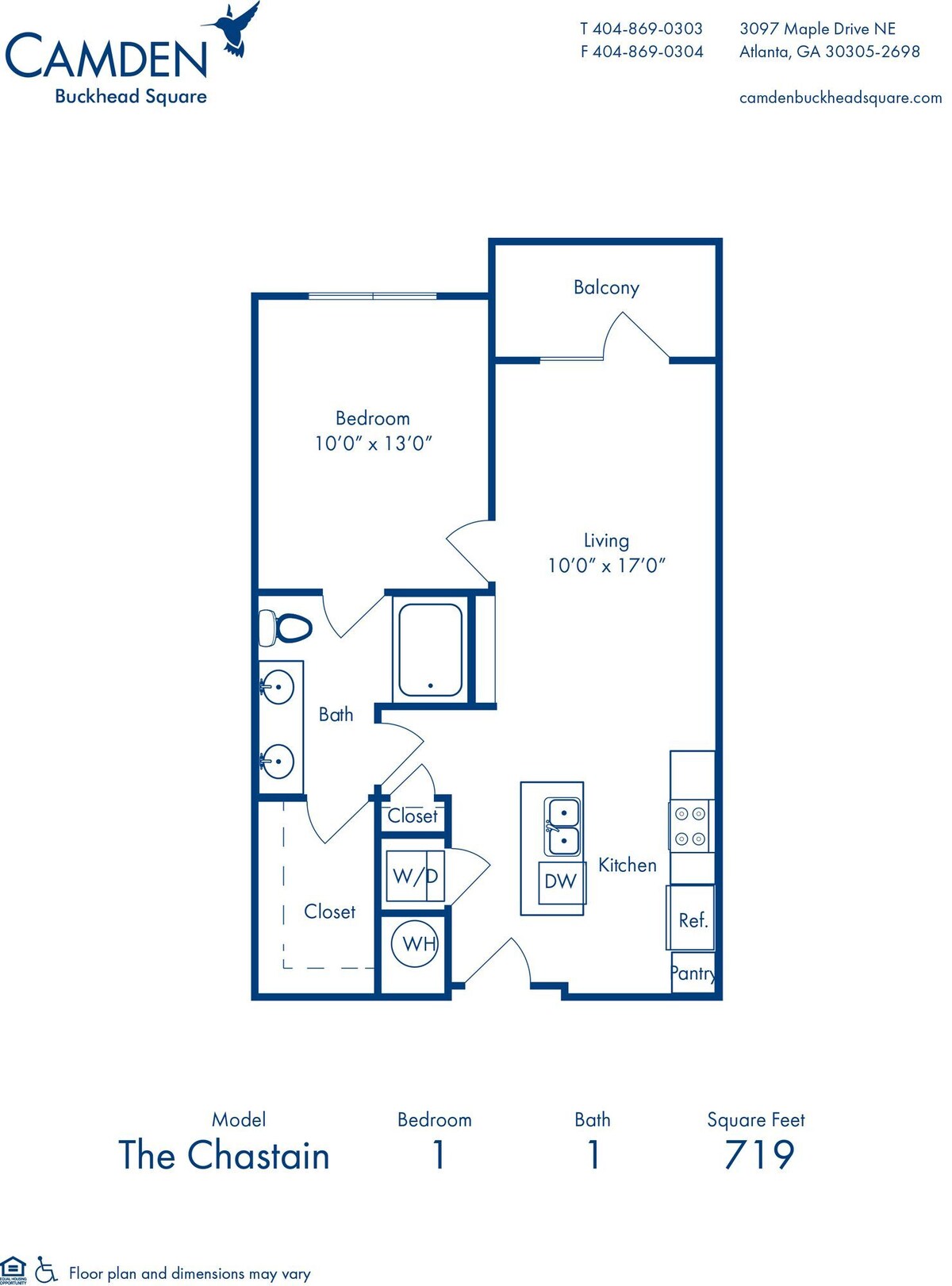 Telpu plānojuma diagramma: Chastain; rāda: Guļamistabas: 1