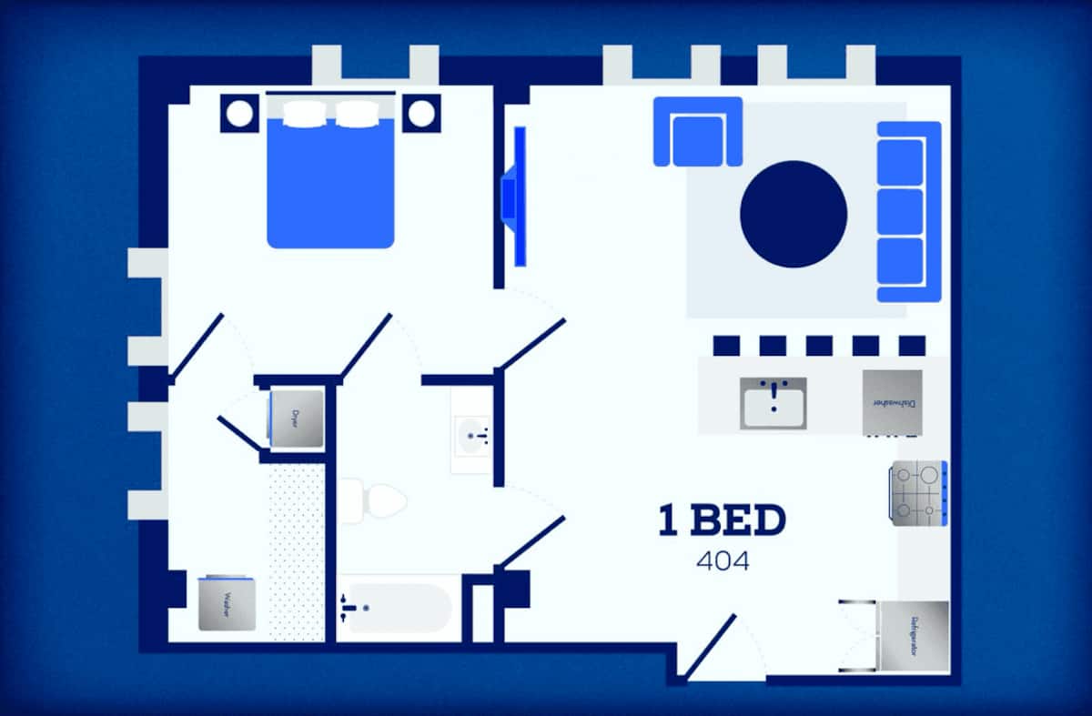 Floorplan diagram for 804, showing 1 bedroom