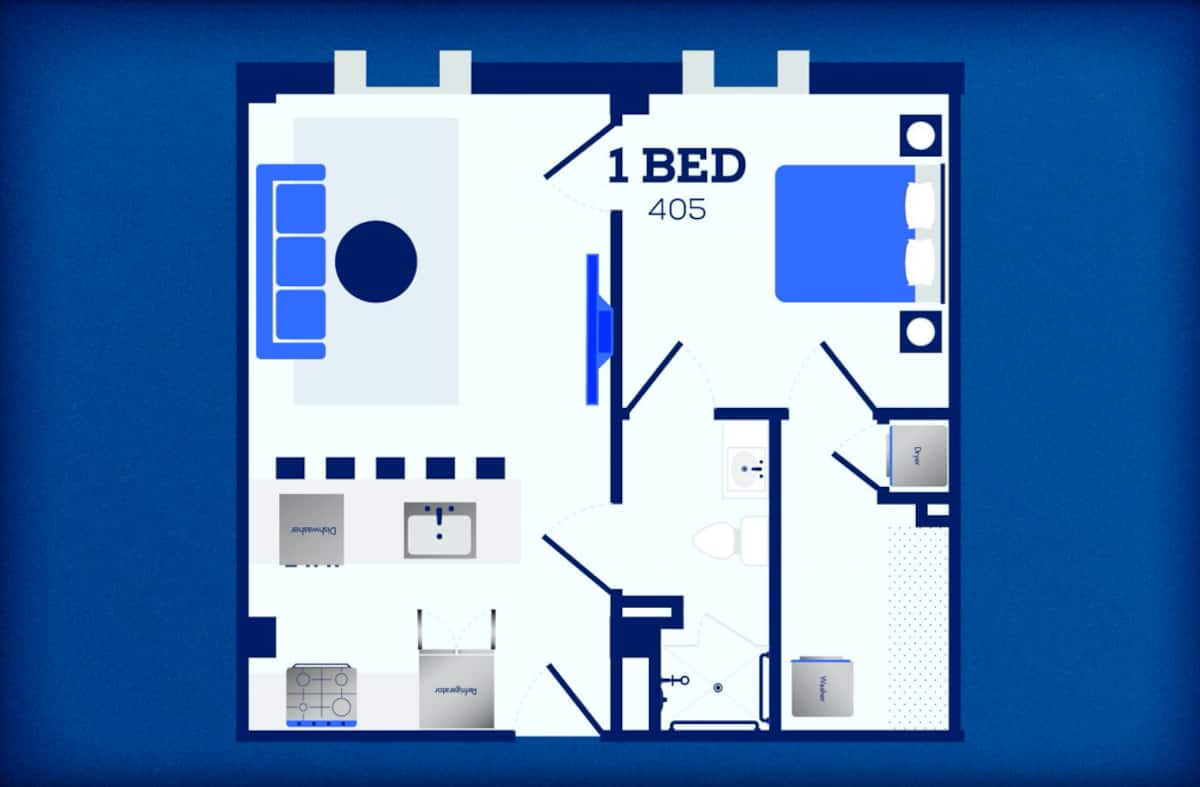 Floorplan diagram for 805, showing 1 bedroom