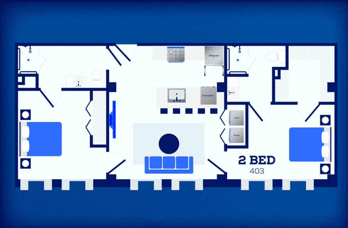 Floorplan diagram for 803, showing 2 bedroom