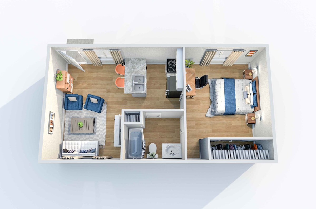Floorplan diagram for A1, showing 1 bedroom