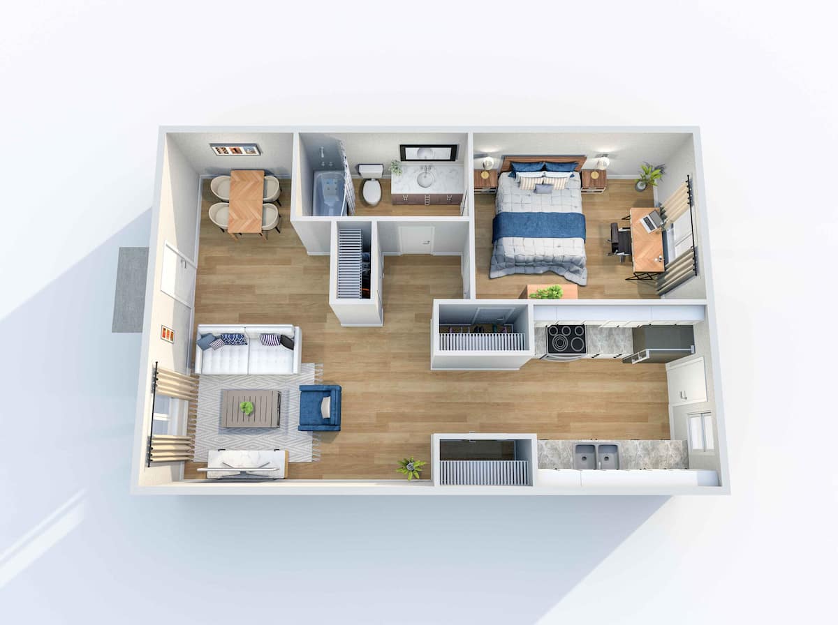 Floorplan diagram for A2, showing 1 bedroom