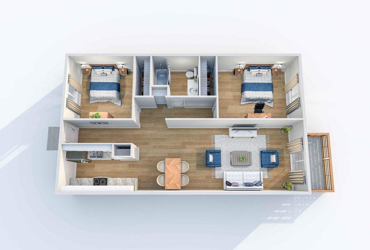 Floorplan diagram for B1, showing 2 bedroom