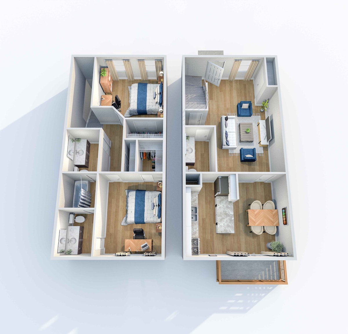 Floorplan diagram for B4 - TH, showing 2 bedroom