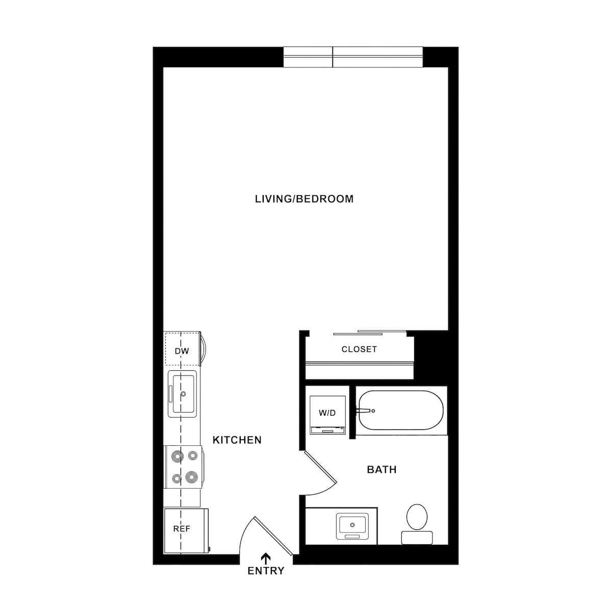 Floorplan diagram for 0x1a, showing Studio