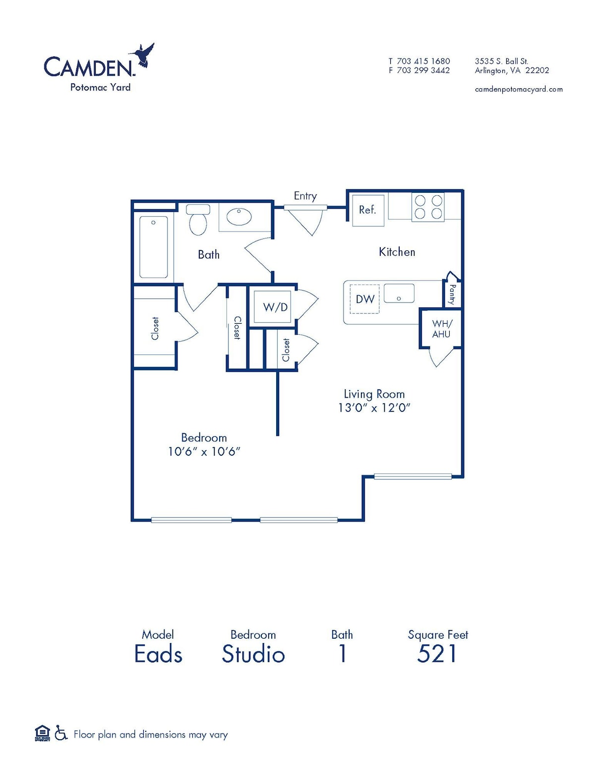 Floorplan diagram for Eads, showing Studio