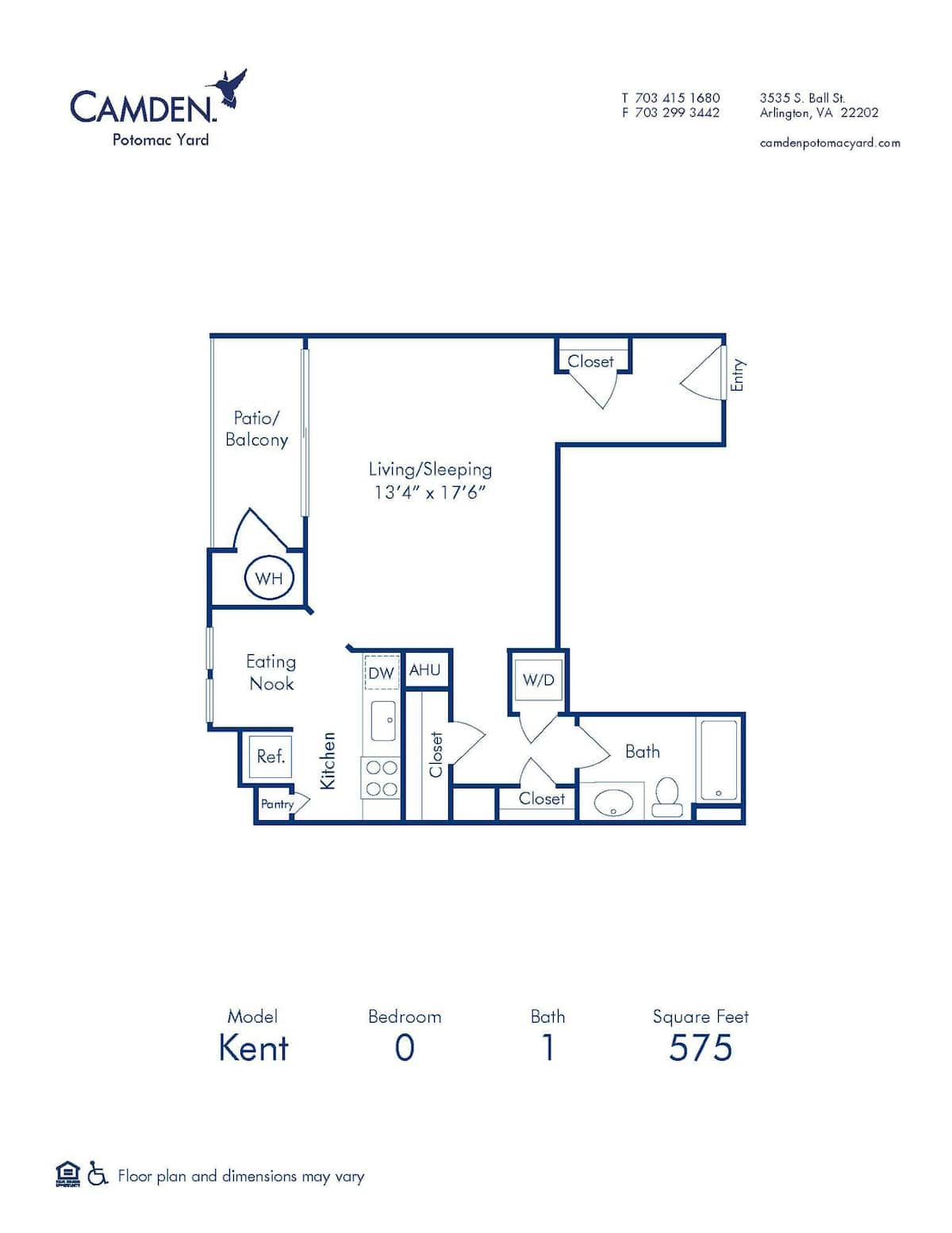 Floorplan diagram for Kent, showing Studio