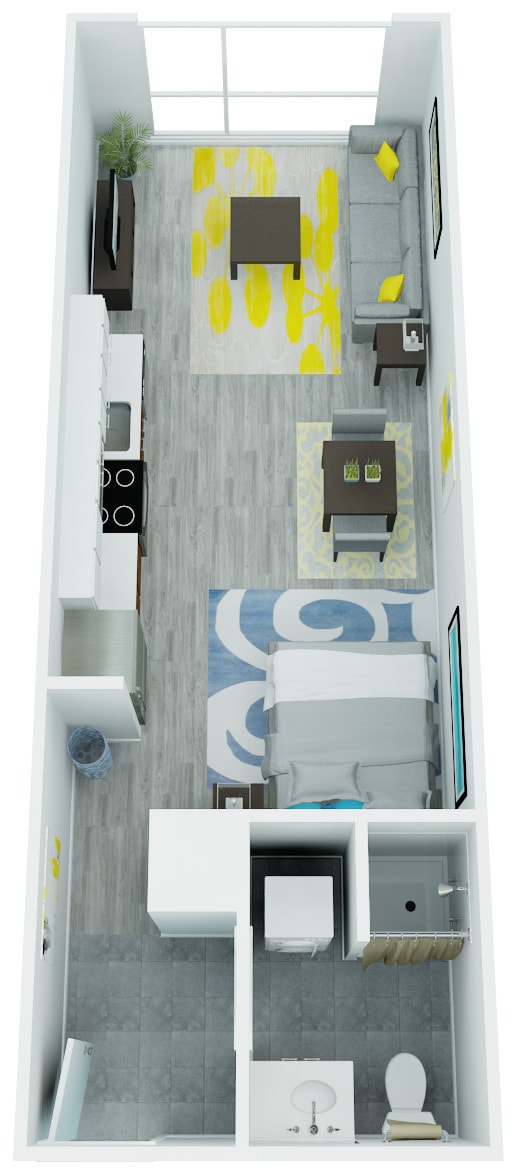 Floorplan diagram for Wallace, showing Studio
