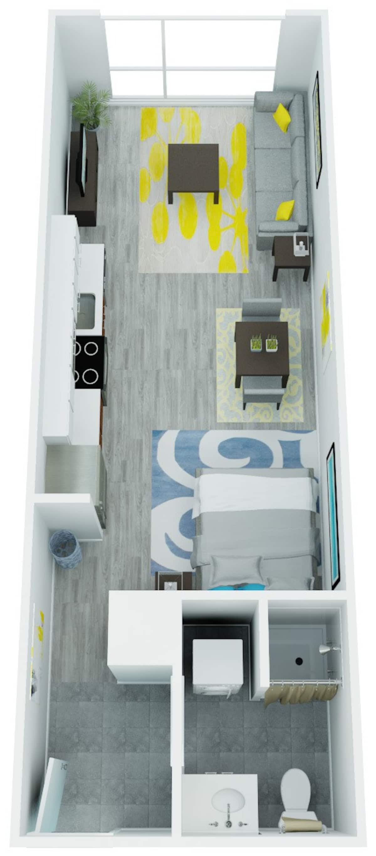 Floorplan diagram for Wallace, showing Studio