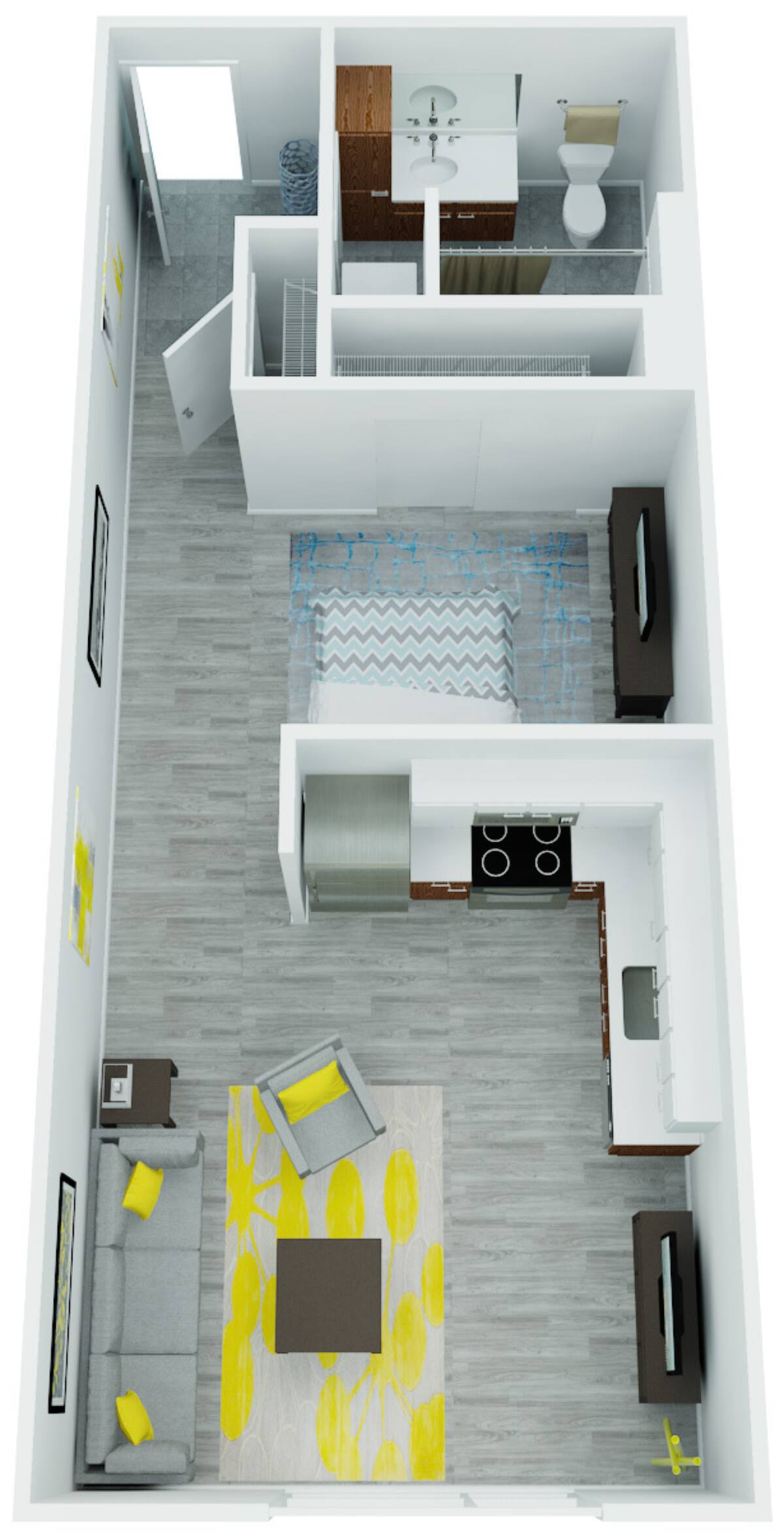 Floorplan diagram for Jamison West, showing 1 bedroom