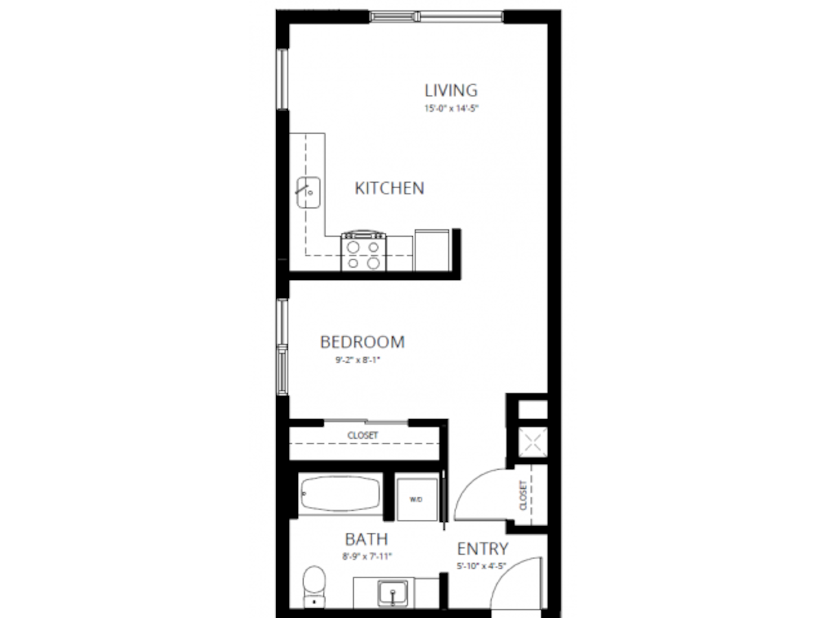 Floorplan diagram for Jamison East, showing 1 bedroom