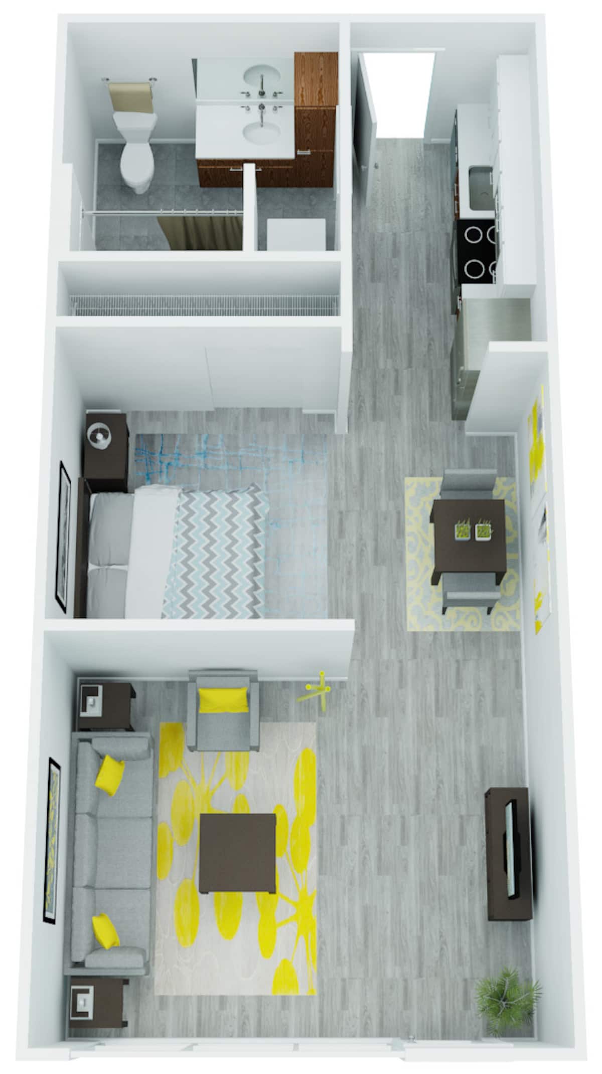 Floorplan diagram for Tanner II, showing 1 bedroom