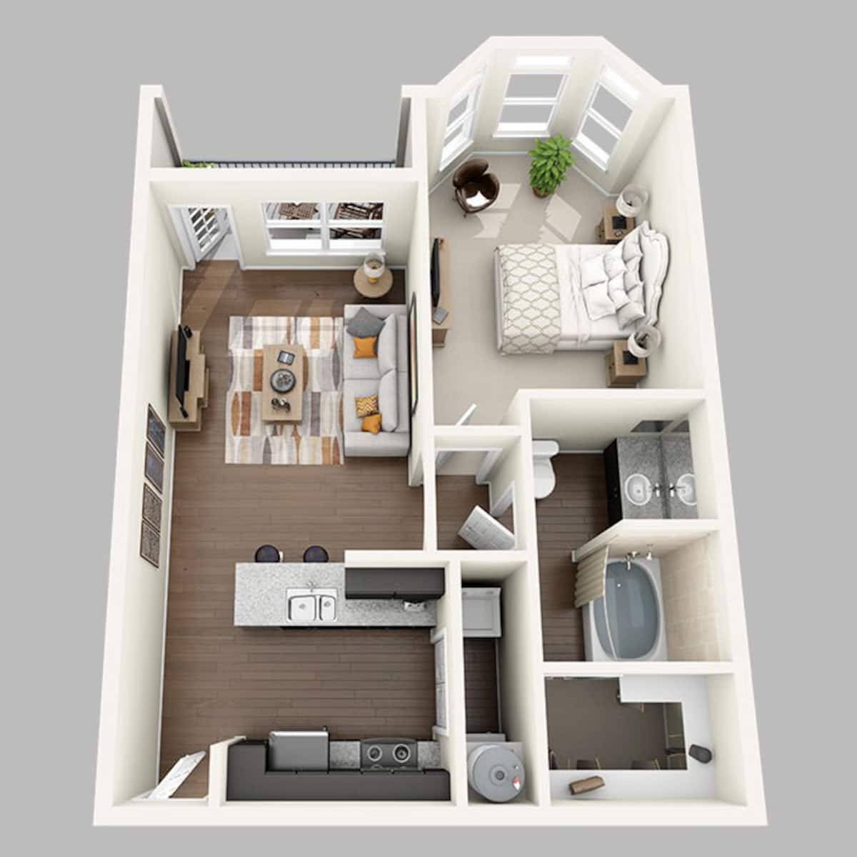 Floorplan diagram for A1, showing 1 bedroom