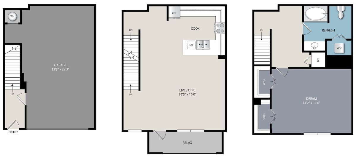 Floorplan diagram for A1B, showing 1 bedroom