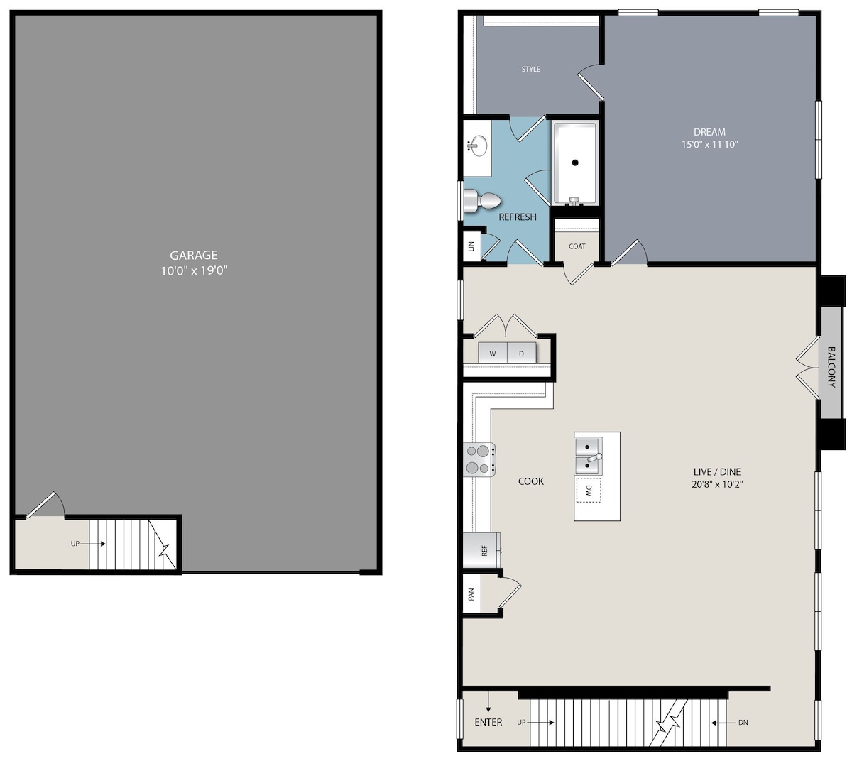 Plano de A1C, que muestra 1 habitación