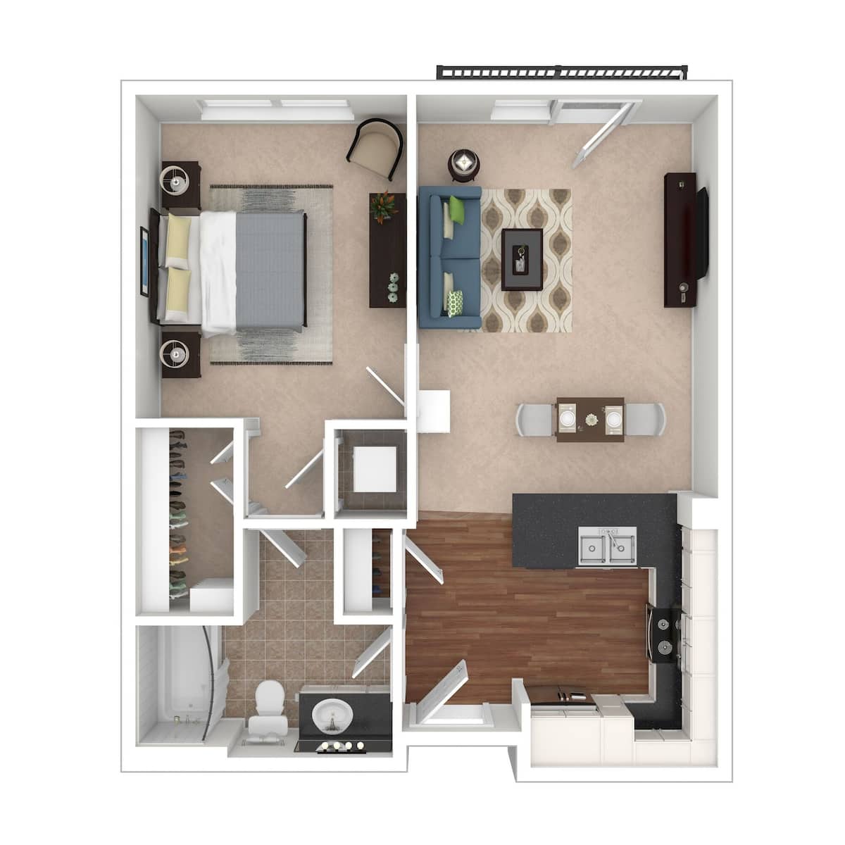 Floorplan diagram for A1, showing 1 bedroom