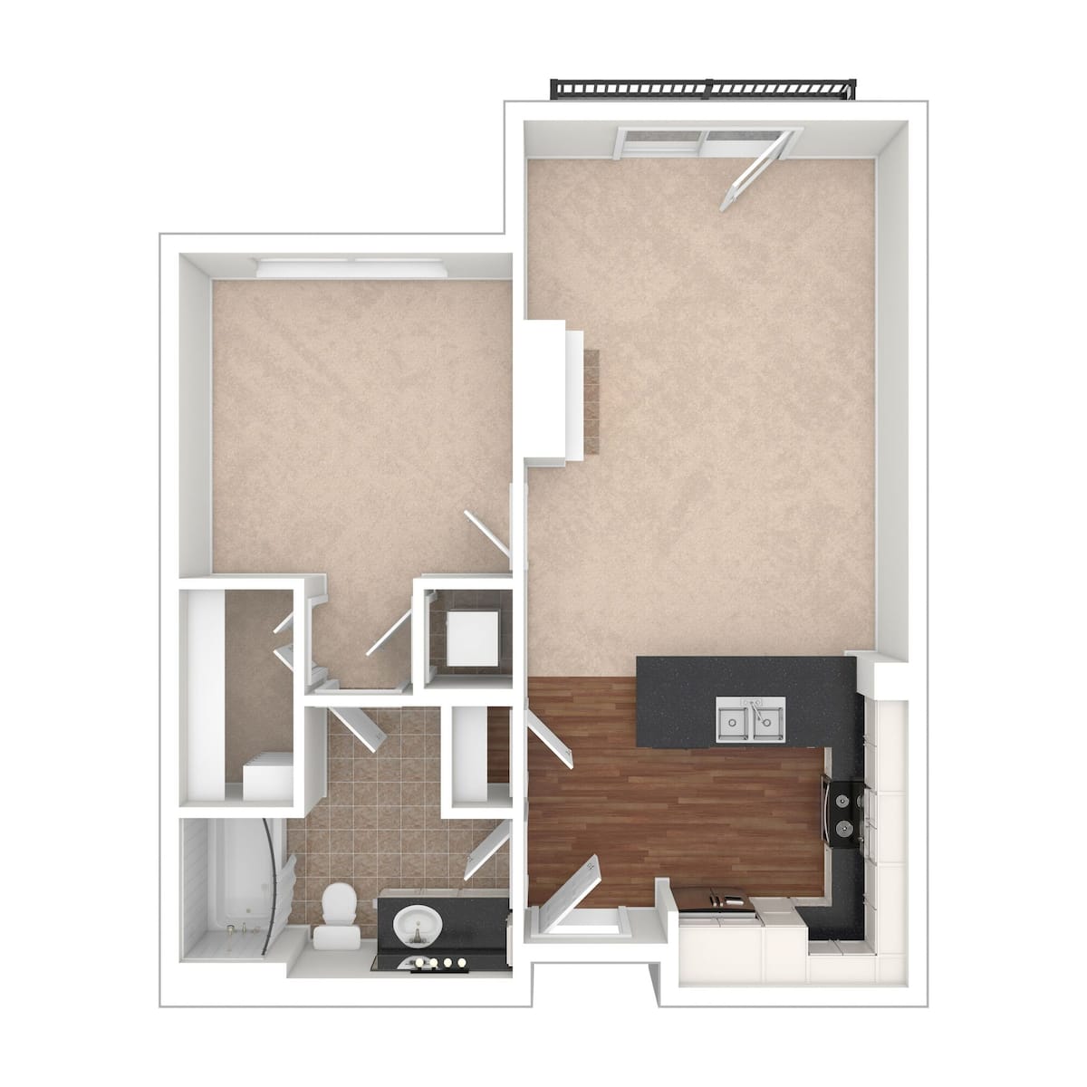 Floorplan diagram for A2, showing 1 bedroom