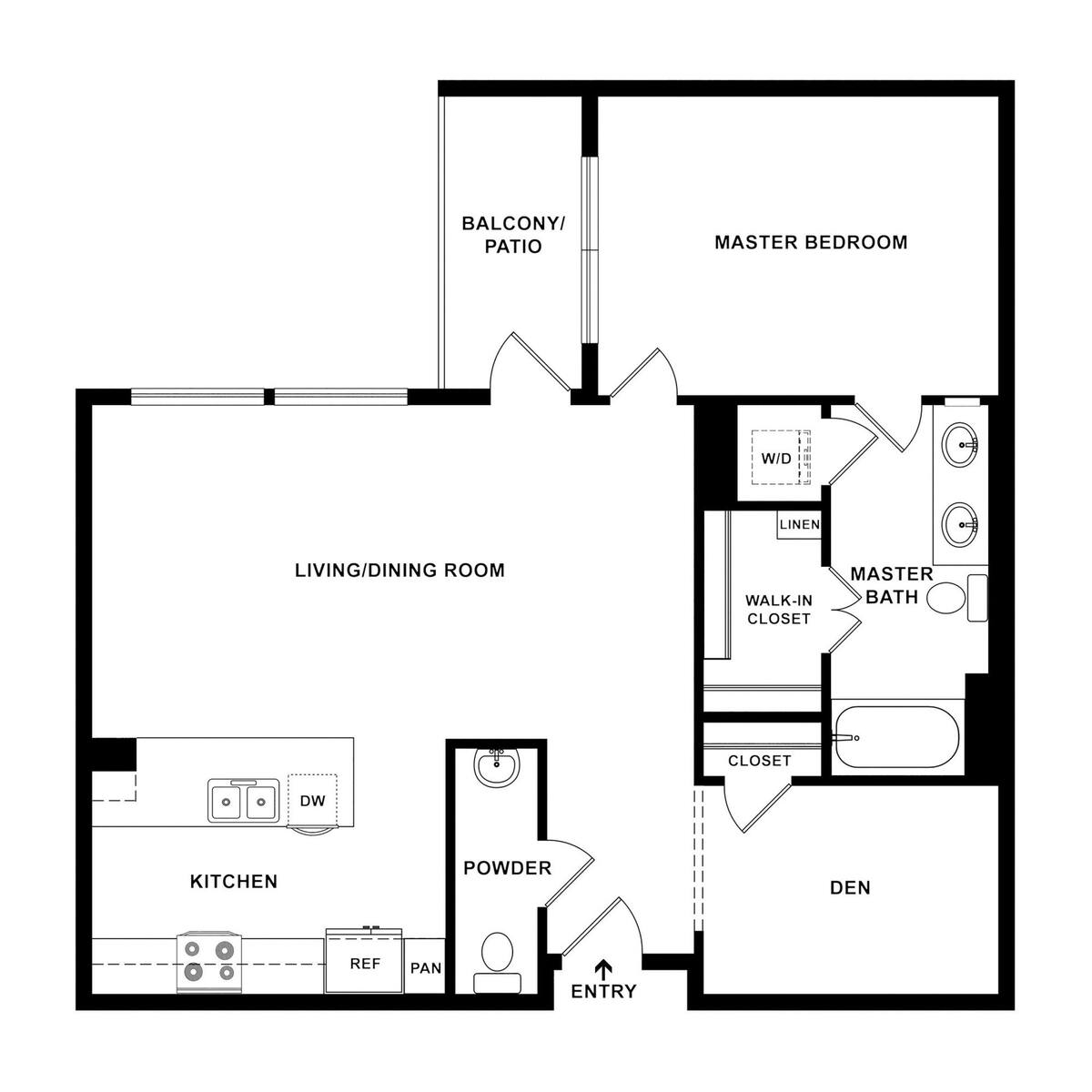 Floorplan diagram for A6, showing 1 bedroom