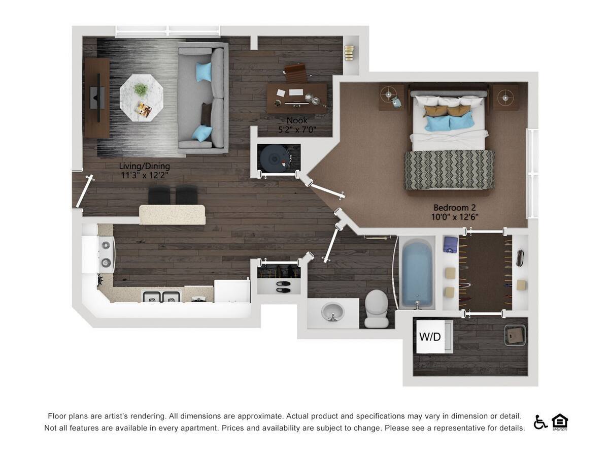 Floorplan diagram for The Chriswick, showing 1 bedroom
