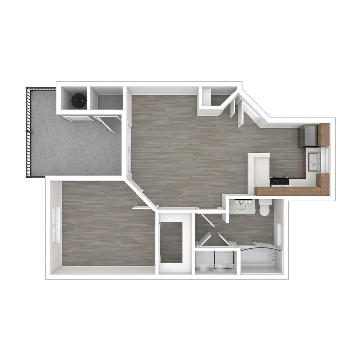 Floorplan diagram for Olive, showing 1 bedroom